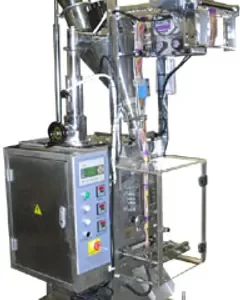 Designed to automatically package free flowing products. Stainless steel construction, intermittent motion bag forming, complete with PLC control, servo auger, agitator and hopper, stepping motor control of bag length, solid state temperature control and printed film registration control.
