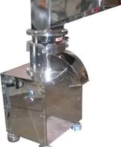 Machine is made of stainless steel according to GMP standard, and the material is fed into grinding chamber through a hopper, ground by simultaneous cutting and impact of both fixed and movable knives, and flowed to the exit automatically under the effect of rotating centrifugal force.